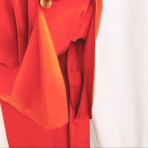 H&M Red Orange Sleeveless Tiered Dress Size 4 - Picture 5 of 7